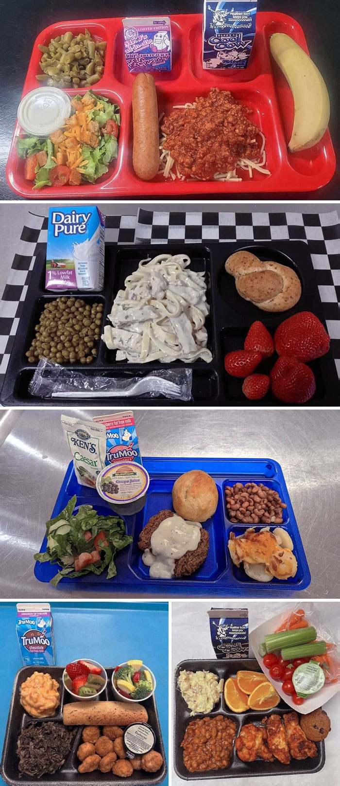 Lunches Served Last Week In Schools In Georgia, USA. They Are All From Different Schools
