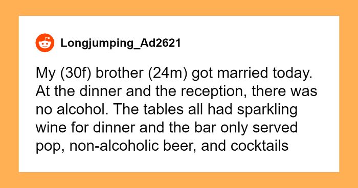 “A Normal Thing To Expect”: Woman Mocks Her Brother For His Dry Wedding, Gets Called Out