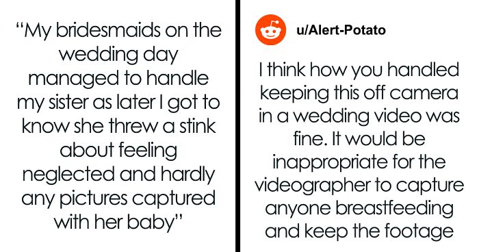 Bride Demands Photographer Not Picture Her Breastfeeding Sister, Family Drama Ensues