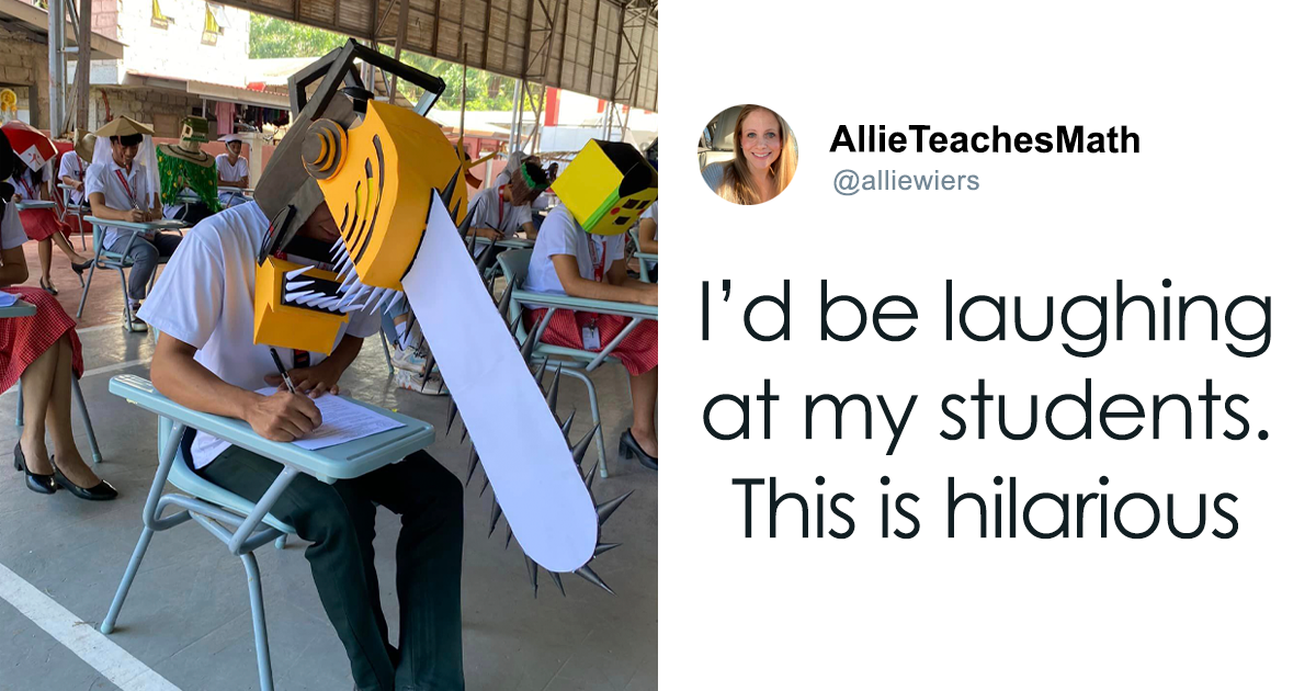 Students Go Viral For Their Anti-Cheating Hats, Professor Says The Technique Is “Very Effective”