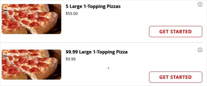 Pizza Hut: 5 For $55 Or 1 For $9.99
