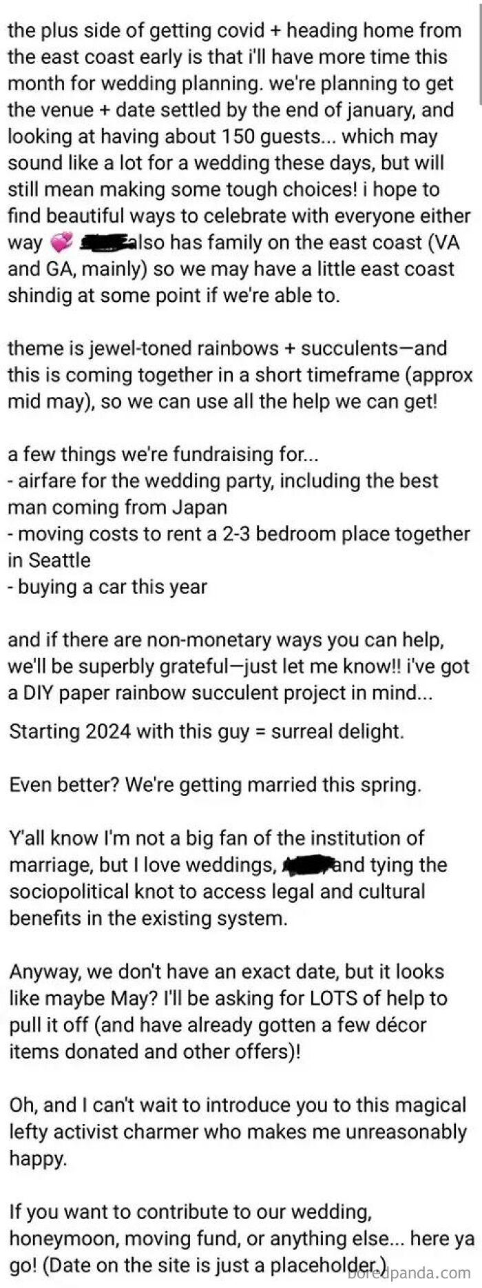 Crowdfunded Wedding From Someone Who Could Get An Actual Job But Won’t