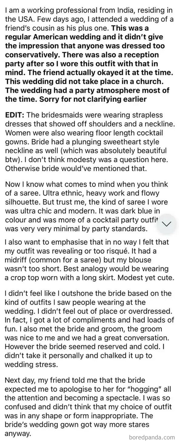 This Bride Was Completely Unreasonable About A Guest's Outfit