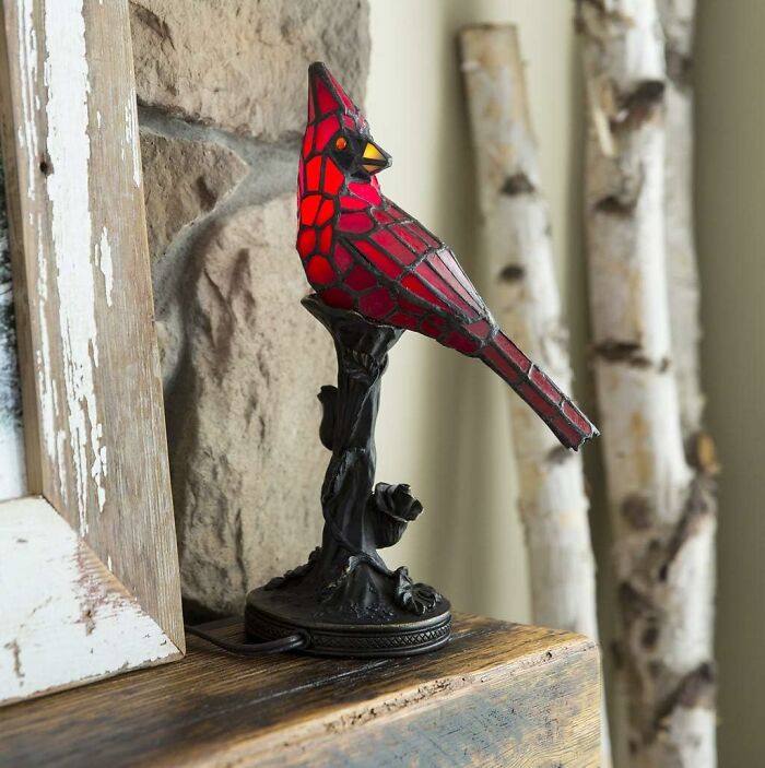 Illuminate Your Space With Elegance Using A Stained Glass Bird Accent Lamp: Add Charm And Warmth To Any Room