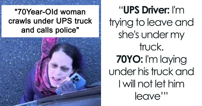Man Captures A 70YO Karen Lying Under His Truck To Make Him Carry The Package To Her Door