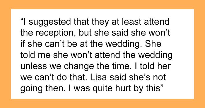 Woman Refuses To Change Her Wedding Time That Clashes With Nephew’s Nap Time, Drama Ensues