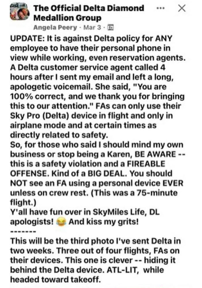 Woman’s “Witch Hunt” To Get Delta Flight Attendant Fired Shut Down By Fellow Passengers Woman’s “Witch Hunt” To Get Delta Flight Attendant Fired Shut Down By Fellow Passengers