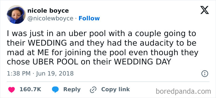 Who Gets An Uber On Wedding Day Let Alone Pooling?