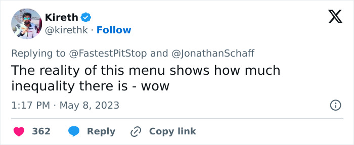 The Menus From Formula 1 Have Gone Viral For All The Wrong Reasons, Here’s How People Reacted The Menus From Formula 1 Have Gone Viral For All The Wrong Reasons, Here’s How People Reacted