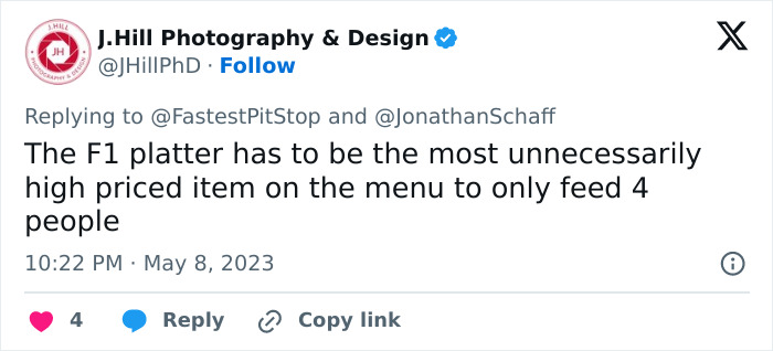 The Menus From Formula 1 Have Gone Viral For All The Wrong Reasons, Here’s How People Reacted The Menus From Formula 1 Have Gone Viral For All The Wrong Reasons, Here’s How People Reacted