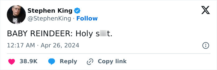 “I’m Suing Him”: Baby Reindeer’s Alleged Real-Life Martha Threatens Stephen King “I’m Suing Him”: Baby Reindeer’s Alleged Real-Life Martha Threatens Stephen King