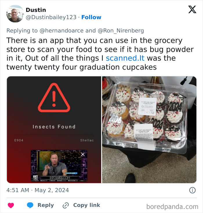 “We Will Not Eat The Bugs”: People Outraged To Learn About Common Insect-Sourced Food Additive “We Will Not Eat The Bugs”: People Outraged To Learn About Common Insect-Sourced Food Additive