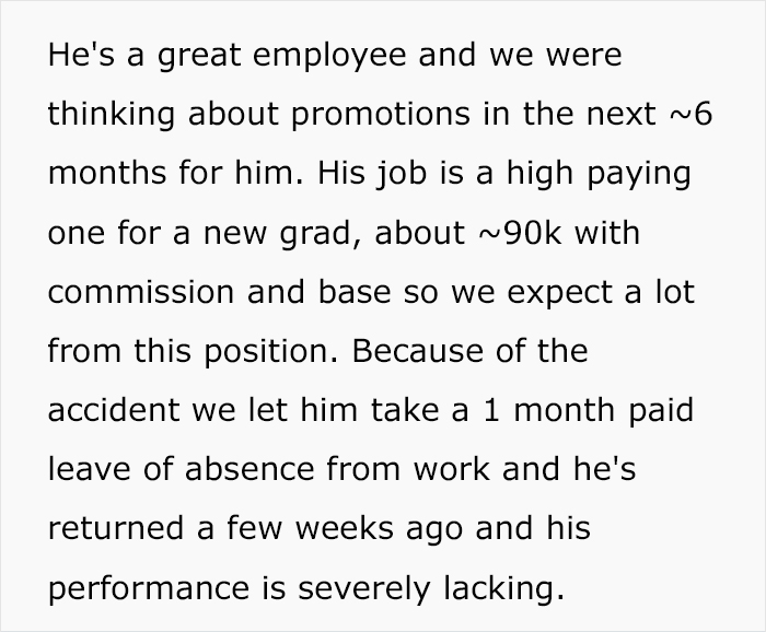 Manager Thinks They’re Justified In Firing Grieving Worker For Underperforming, Regrets It Manager Thinks They’re Justified In Firing Grieving Worker For Underperforming, Regrets It