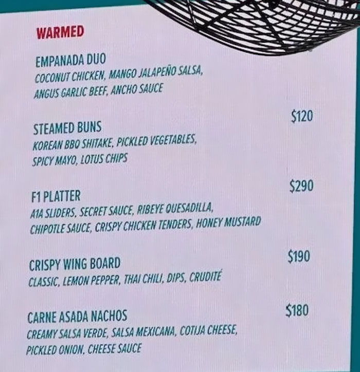 The Menus From Formula 1 Have Gone Viral For All The Wrong Reasons, Here’s How People Reacted