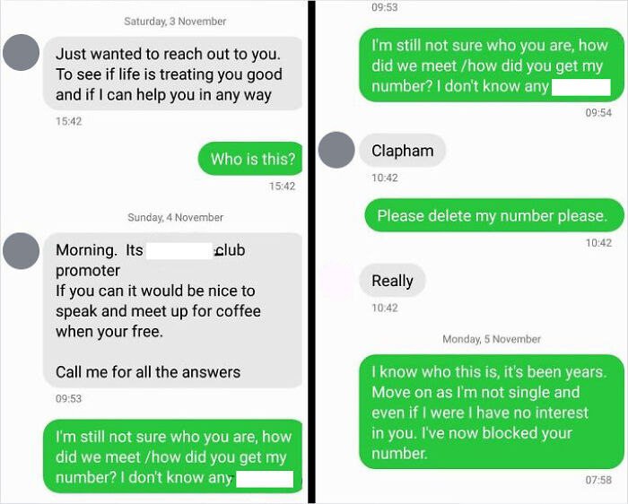 My Sisters Stalker Of 3 Years With A New Number After Being Blocked Everywhere Else