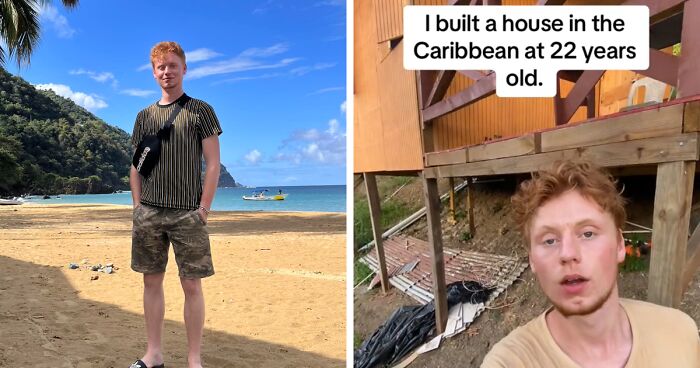 22-Year-Old Showcases Life After Building His Own House On Caribbean Island For Under $4,000