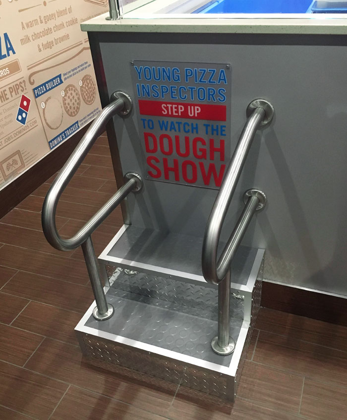 My Local Domino's Has A Stand For Kids To Come Up And Watch Them Make Pizzas
