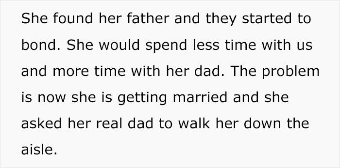 Bride Hurts Stepdad By Seeking Out Her Real Dad And Asking Him To Walk Her Down The Aisle