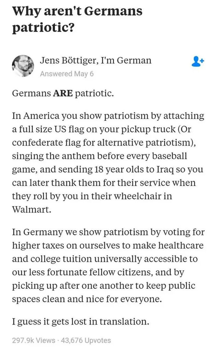 Deutscher Patriotismus vs. American Patriotism