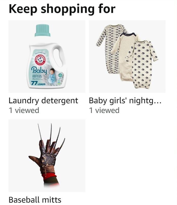 My Amazon Recs. I Don't Even Have A Baby