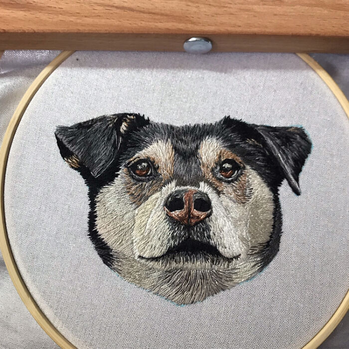 I Embroidered My Mom's Dog For Her For Mother’s Day