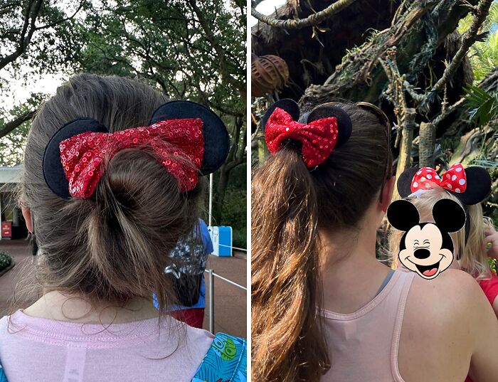 Add Some Disney Magic To Their Everyday Outfits With This Minnie Mouse Velvet Hair Bow Scrunchies!