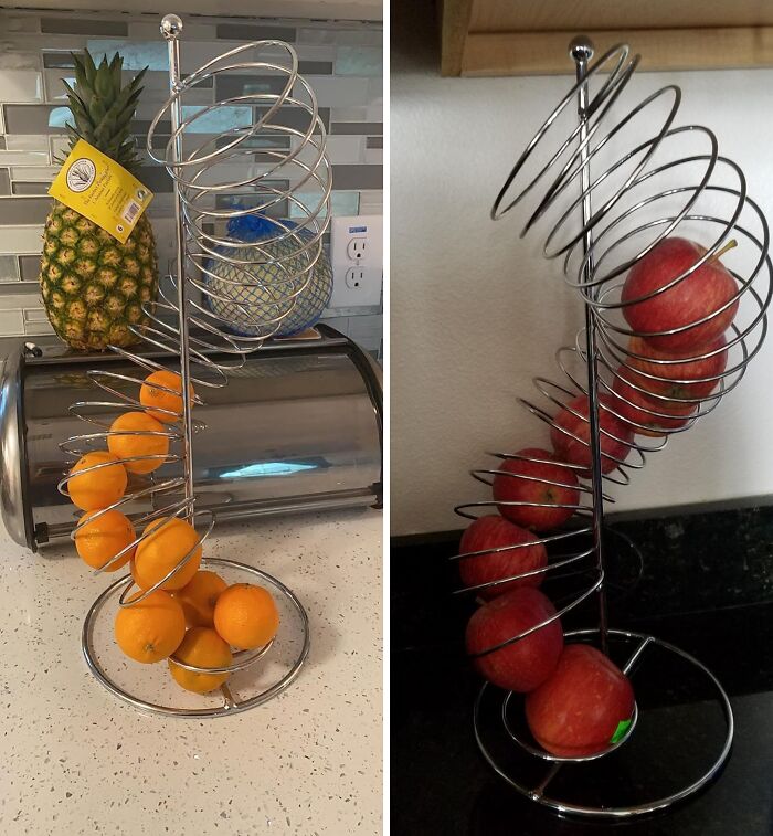 Who Says Space-Saving Can’t To Fun? This Spiral Fruit Basket Shows You How