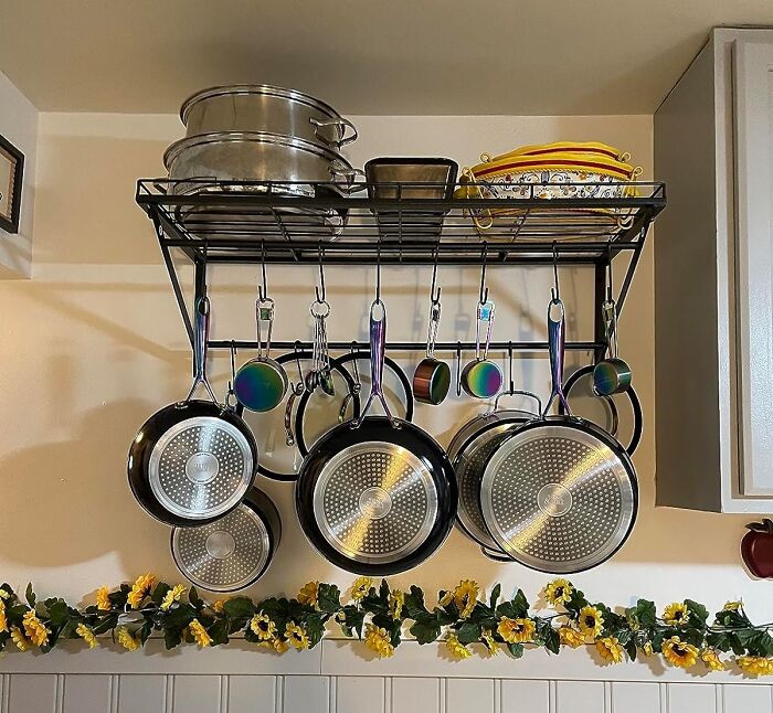 The Oropy Wall Mounted Pot Rack Will Make You Want To Hang Out In Your Clever Kitchen More Often 