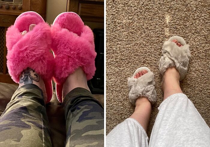 Ever Walked On Clouds? Try Parlovable's Fuzzy Slippers , Her Feet Will Thank You
