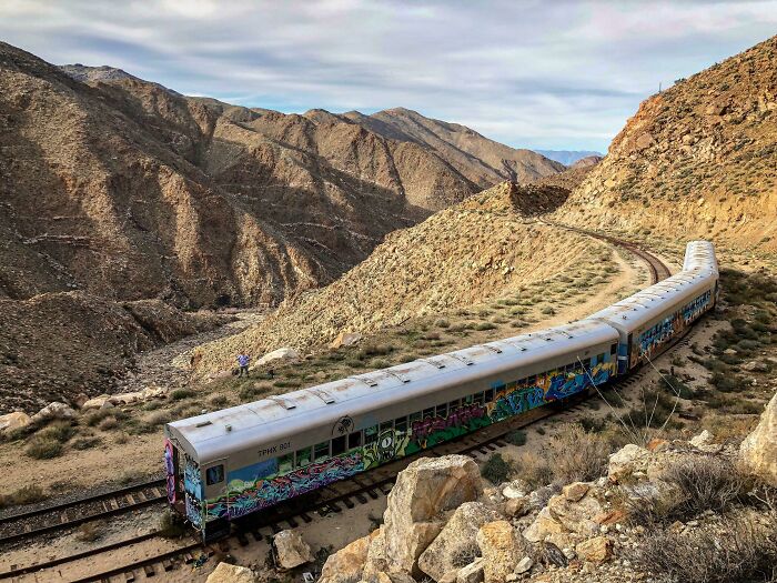 Old Train Abandoned Deep In The Mountains