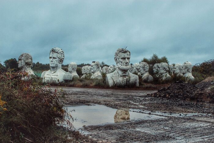 Abandoned Presidents Heads In A Rural Virginia Field