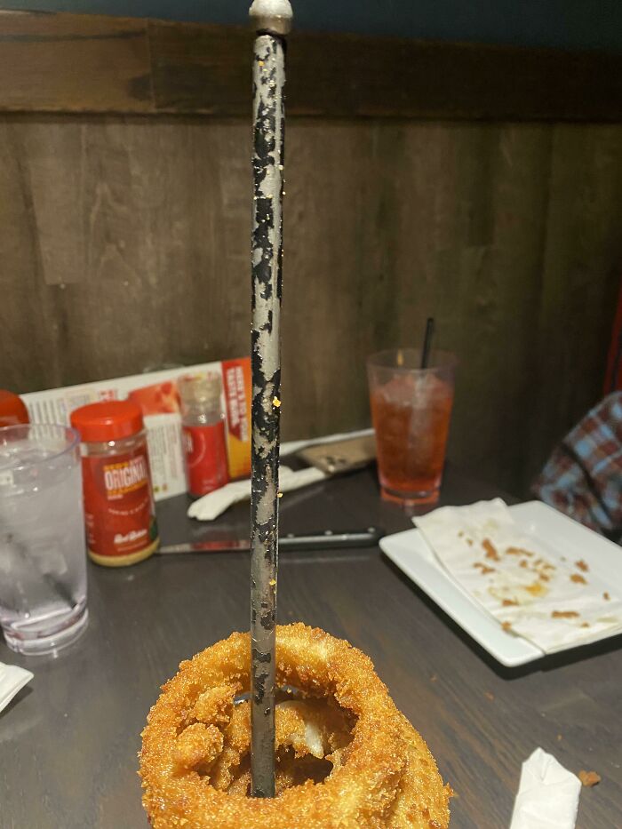 Onion Ring Tower At Red Robin, Comes With Complimentary Paint Chips