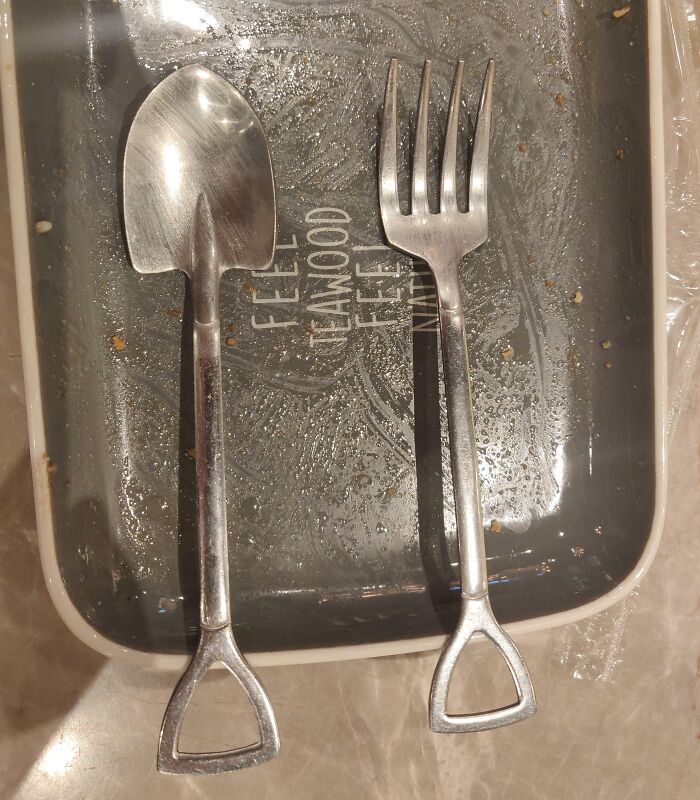 This Restaurant's Forks And Spoons Look Like Miniature Shovels And Pitchforks