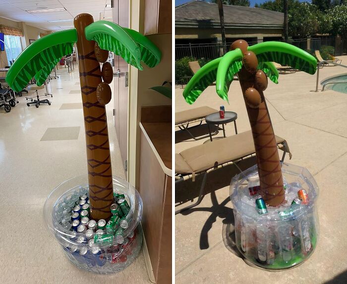 An Inflatable Palm Tree Cooler Isn’t Just For Frat Parties Anymore!