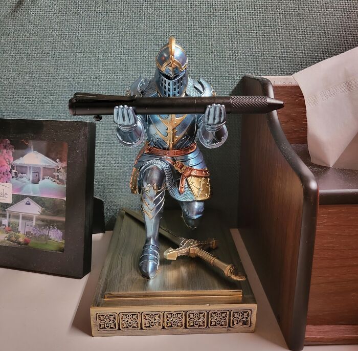 Guard Your Desk With The Knight Pen Holder: Because Every Office Deserves A Protector Of Productivity