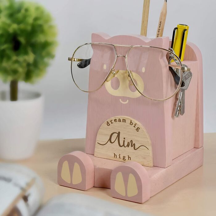 Revamp The Space With The Pig Pencil And Eyeglass Holder Stand: Your Ultimate Organizer With A Funky Twist