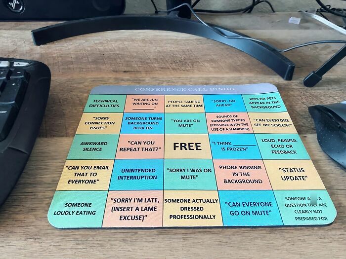 Conference Call Bingo Mouse Pad – It's The Perfect Way To Add Some Fun To Your Workday While Staying Productive
