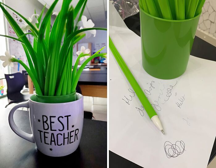 Office Oasis: Green Leaf Grass-Blade Pens For The Nature-Loving