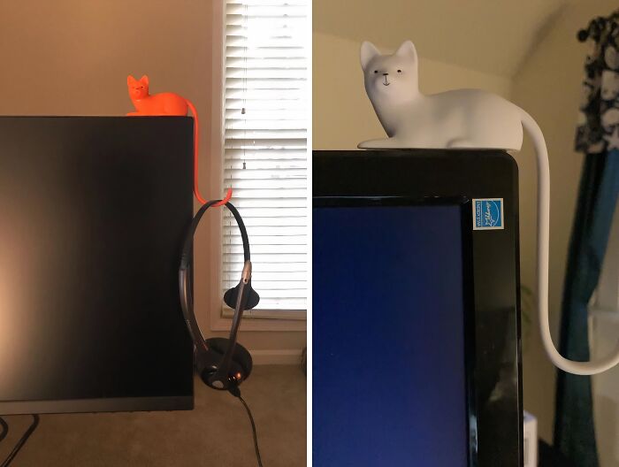Cat-Tivating Desk Decor: Cat Tail Hook For Computer Screen - Hang In Style!