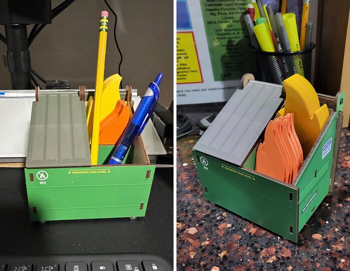 Dumpster Deluxe: Desk Dumpster Pencil Holder - Where Organization Meets Flamin' Fun!