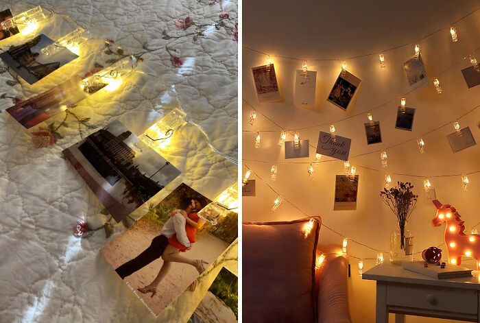 Make Your Wall As Lit As The Dance Floor With These Photo Clip String Lights