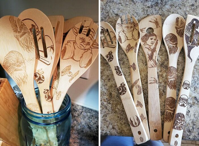 Every Home Cook Needs A Star Wars Burned Wooden Spoon. May The Sauce Be With You!