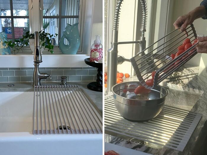 Double Your Sink Space With The Surpahs Roll-Up Dish Rack