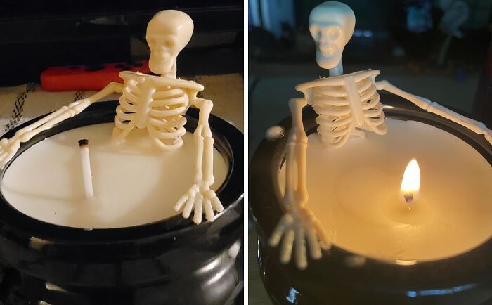 Ever Wonder What Jack Skellington Looks Like At Bath Time? Wonder No More With This Skeleton Candle