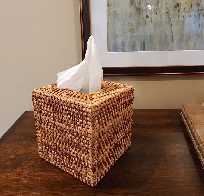 Small Wicker Details Are A Quick An Inexpensive Way To Keep That Boho Theme Strong. Just Take A Look At This Cute Hand Woven Wicker Tissue Holder For Inspo