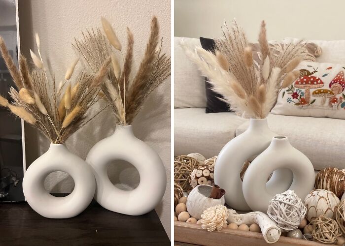 Every Boho Pinterest Board Has This White Ceramic Vase With Pampas Grass And Dried Flowers Pinned, Guaranteed