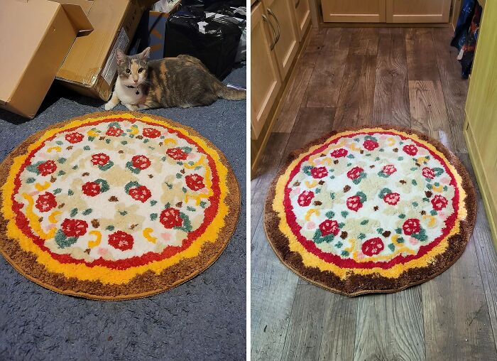  If Your Old Rug Is Looking A Little Crusty, Replace It With This Pizza Shape Soft Rug 