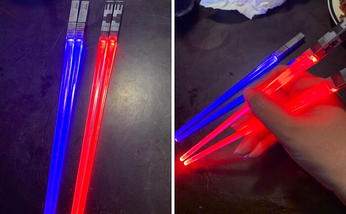 May The Force Be With You At Dinner Time When These Lightsaber Chopsticks Make An Appearance!