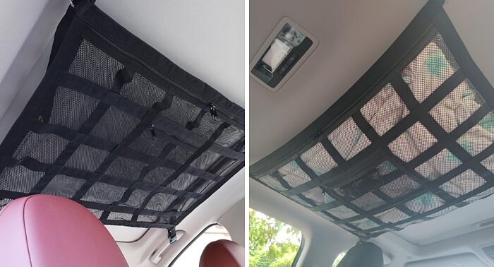 Utilize Every Inch Of Space In Your Car With This Ceiling Cargo Net Pocket 