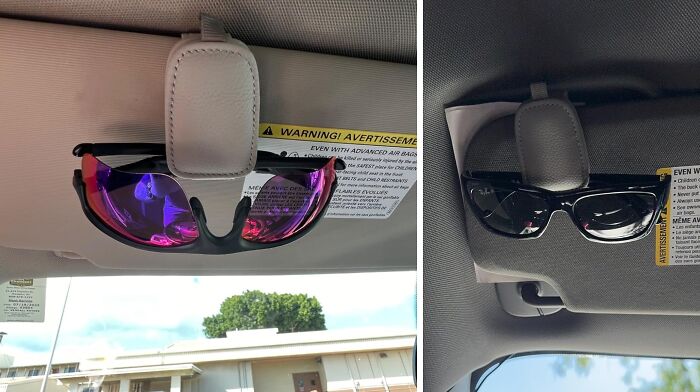 Never Forget Your Sunnies Again Thanks To This Nifty Sunglasses Holders For The Car Visor . And It Comes In A 2-Pack!